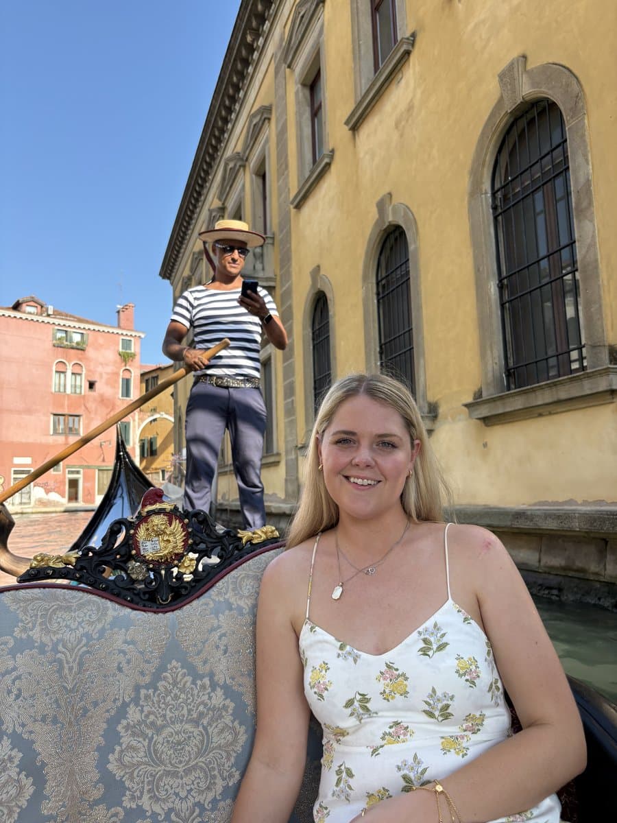 Lindsay on a gondola ride