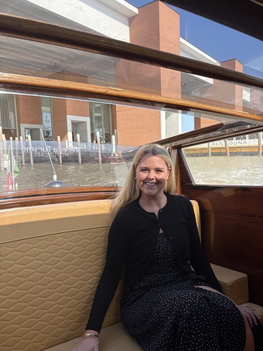 Lindsay on the water taxi